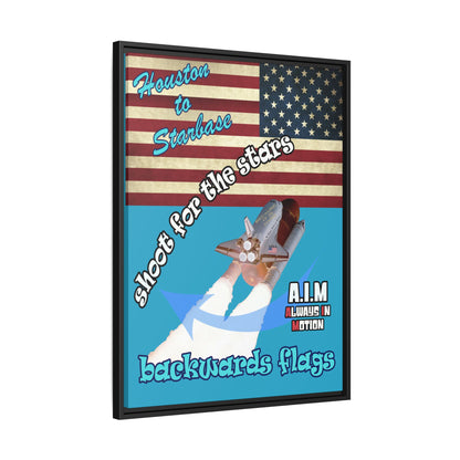 shoot for the stars - framed canvas art (turquoise)