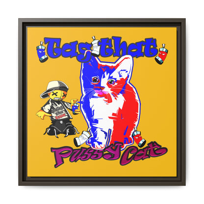 tag that - framed canvas art (yellow)