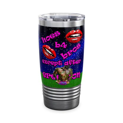 hoes b4 bros - Ringneck Tumbler, 20oz ('snoops' background)