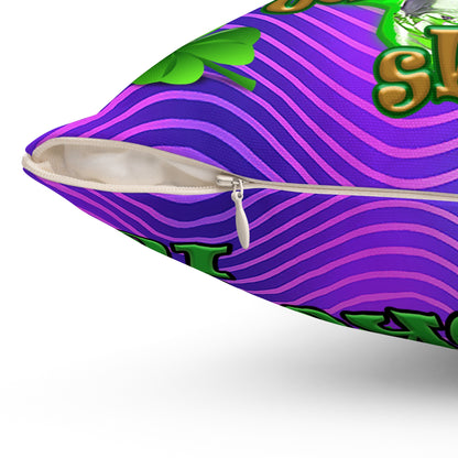 celtics logo - Spun Polyester Square Pillow - (purple wave)