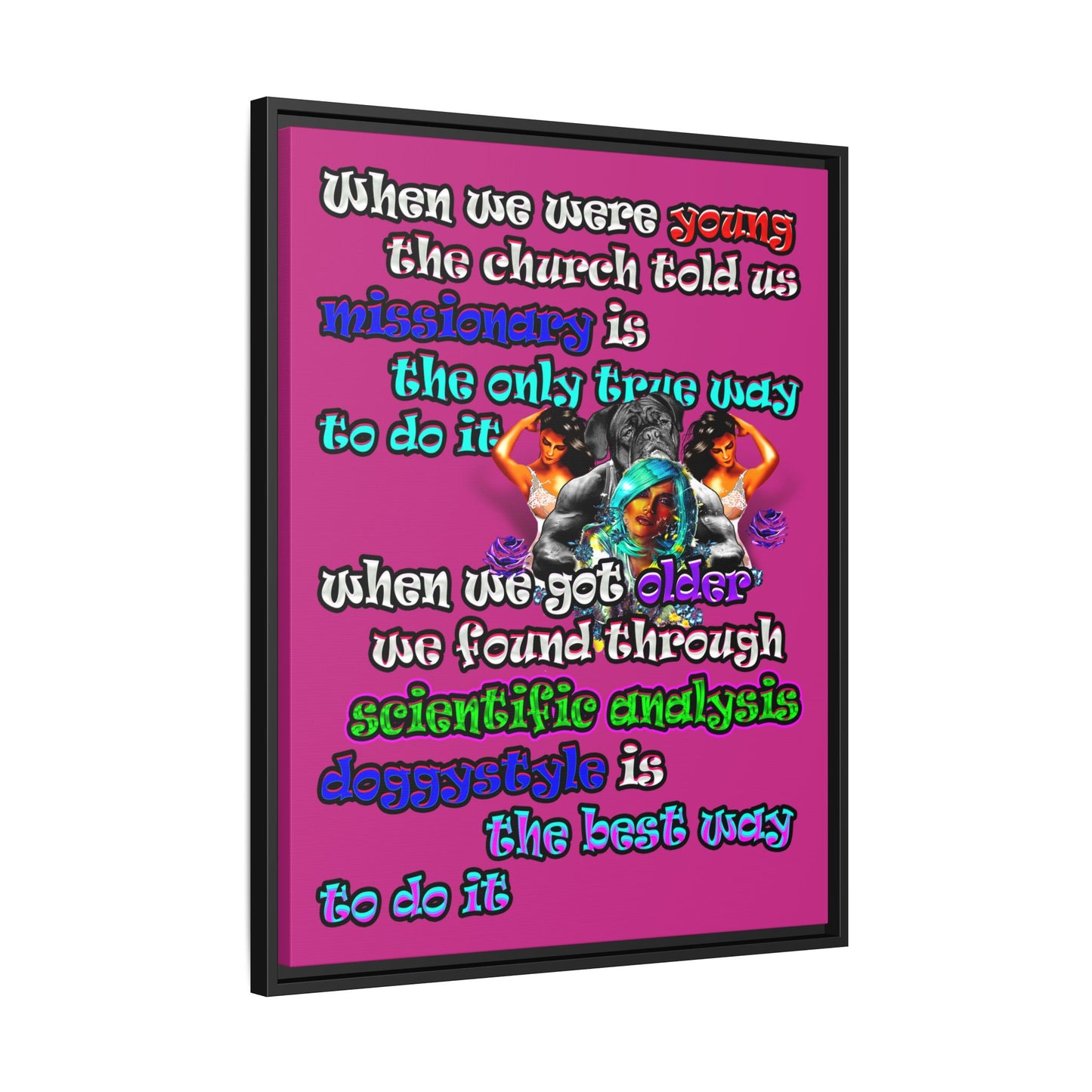 doggystyle - framed canvas art (pink)