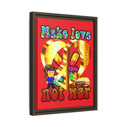 love peace - framed canvas art (red)