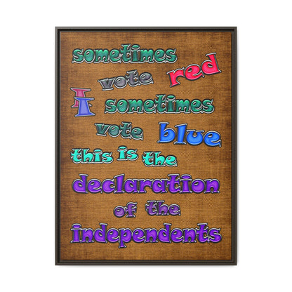 declaration of the independents - framed canvas art (brown papyrus)