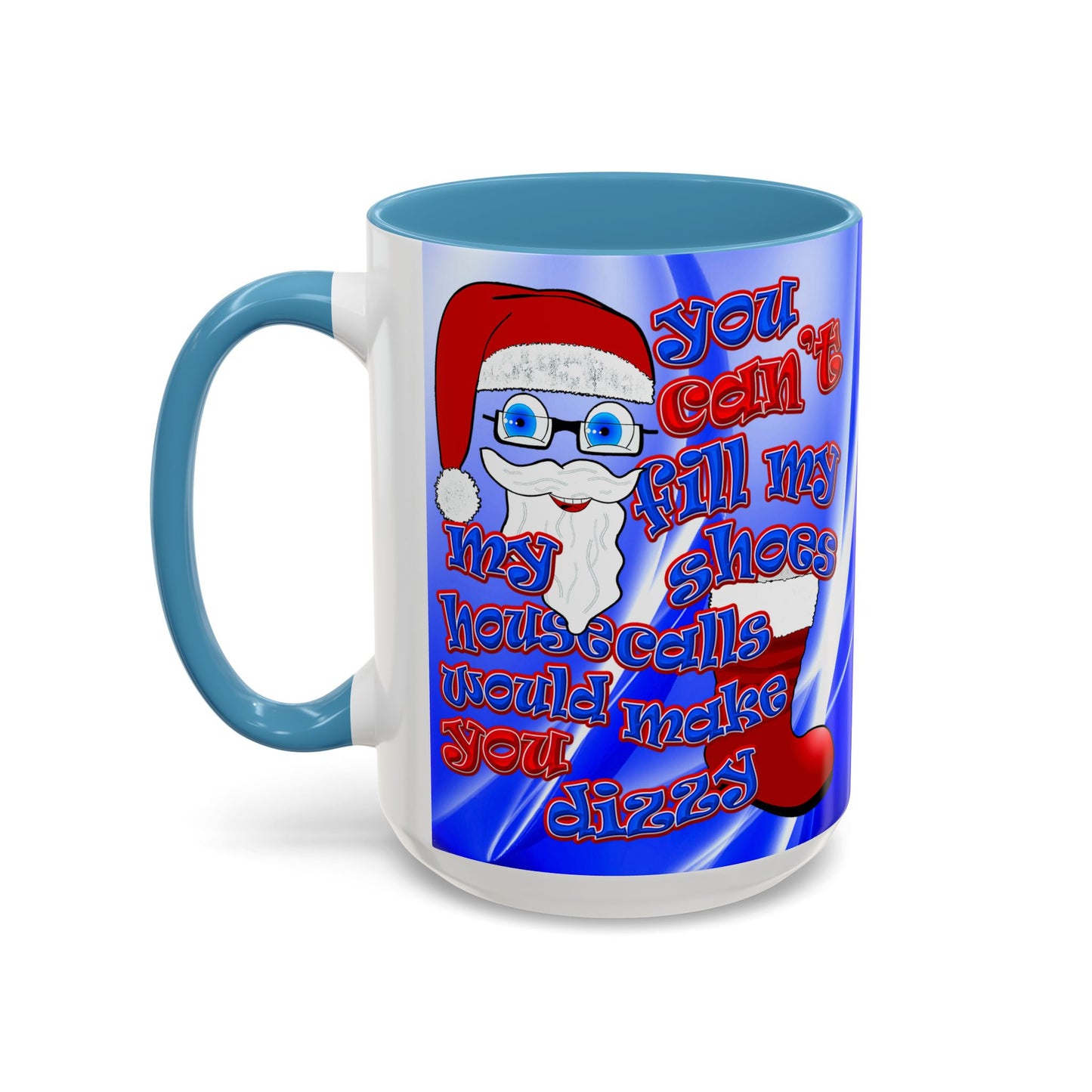 santa's shoes - Accent Mug (blue-white wave)