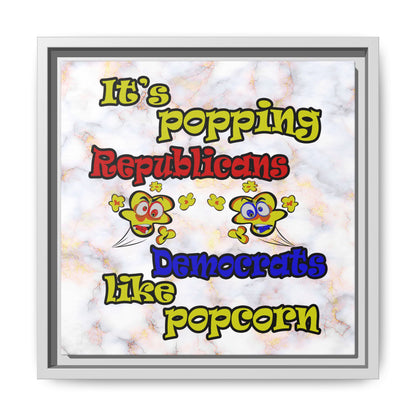 popping like popcorn - framed canvas art (white marble)