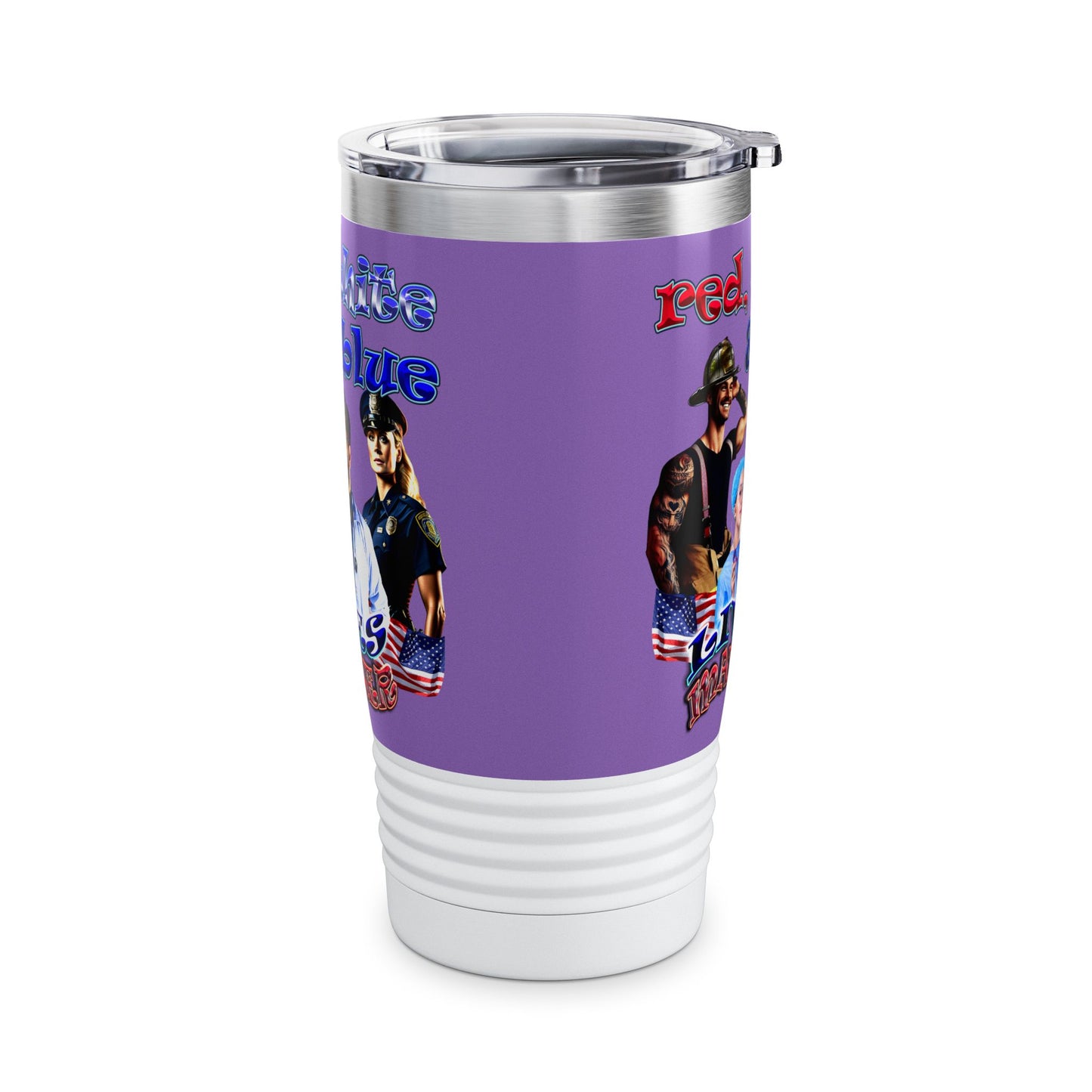 rw&b lives matter - Ringneck Tumbler, 20oz (light purple)