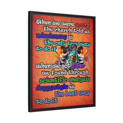 doggystyle - framed canvas art (burnt orange)