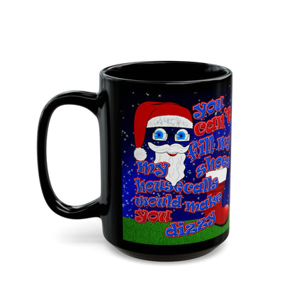 santa's shoes - Black Mug ('snoops' background)