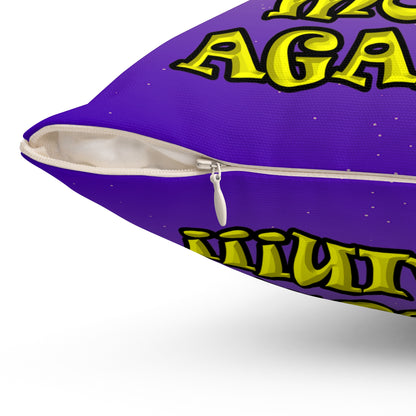 shoot the moon again - Spun Polyester Square Pillow - (purple-pink wave)