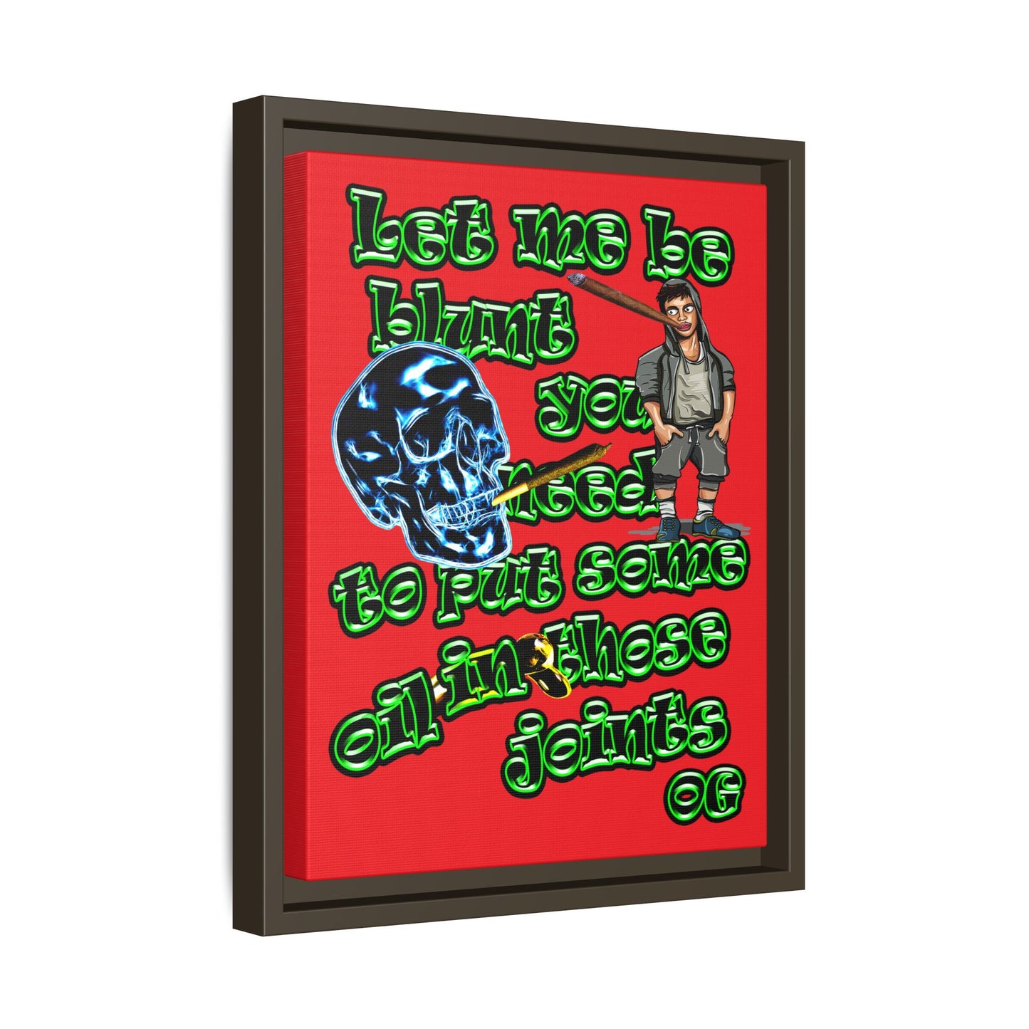 og - framed canvas art (red)