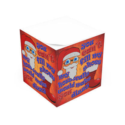 santa's shoes - note cube (burnt orange)