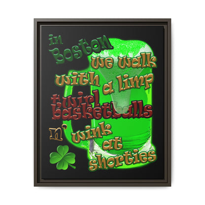 celtics logo - framed canvas art (black)