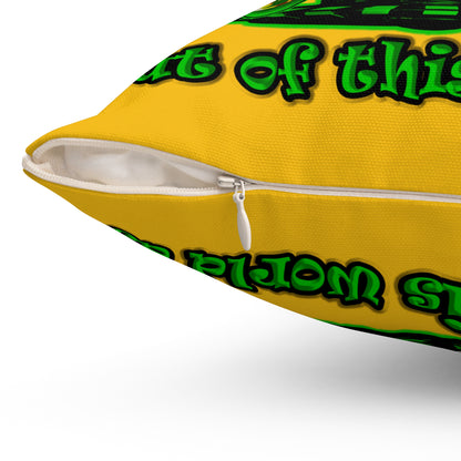 disc jockey - Spun Polyester Square Pillow - (yellow)