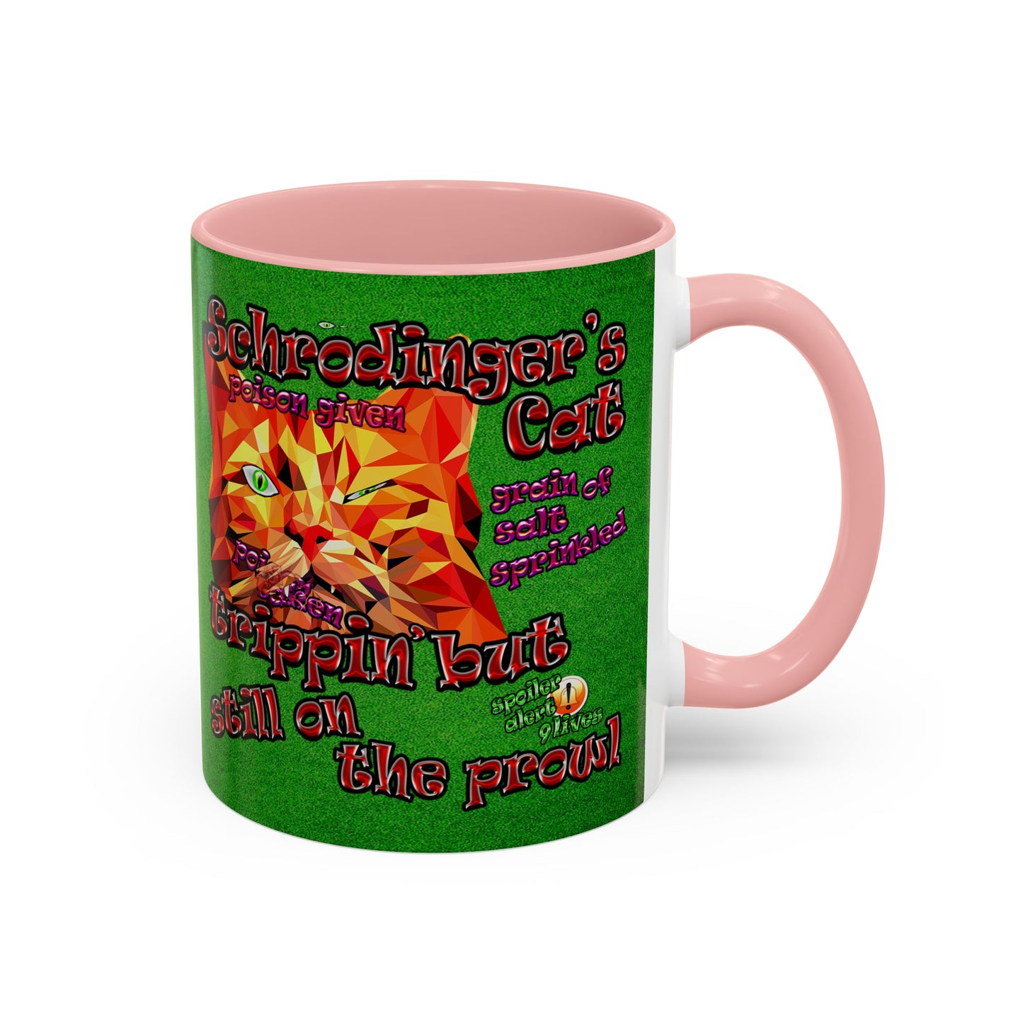 schrodinger's cat - Accent Mug (green turf)