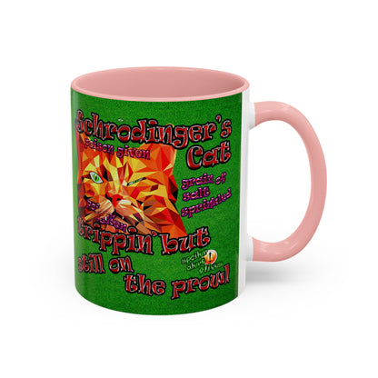 schrodinger's cat - Accent Mug (green turf)