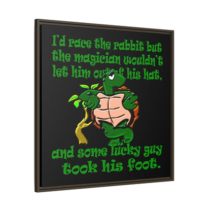 turtle race - framed canvas art (black)