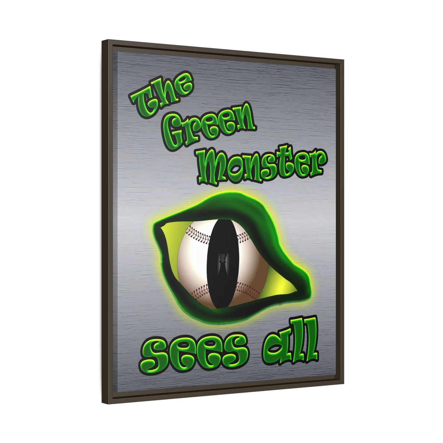 green monster - framed canvas art (brushed nickel)