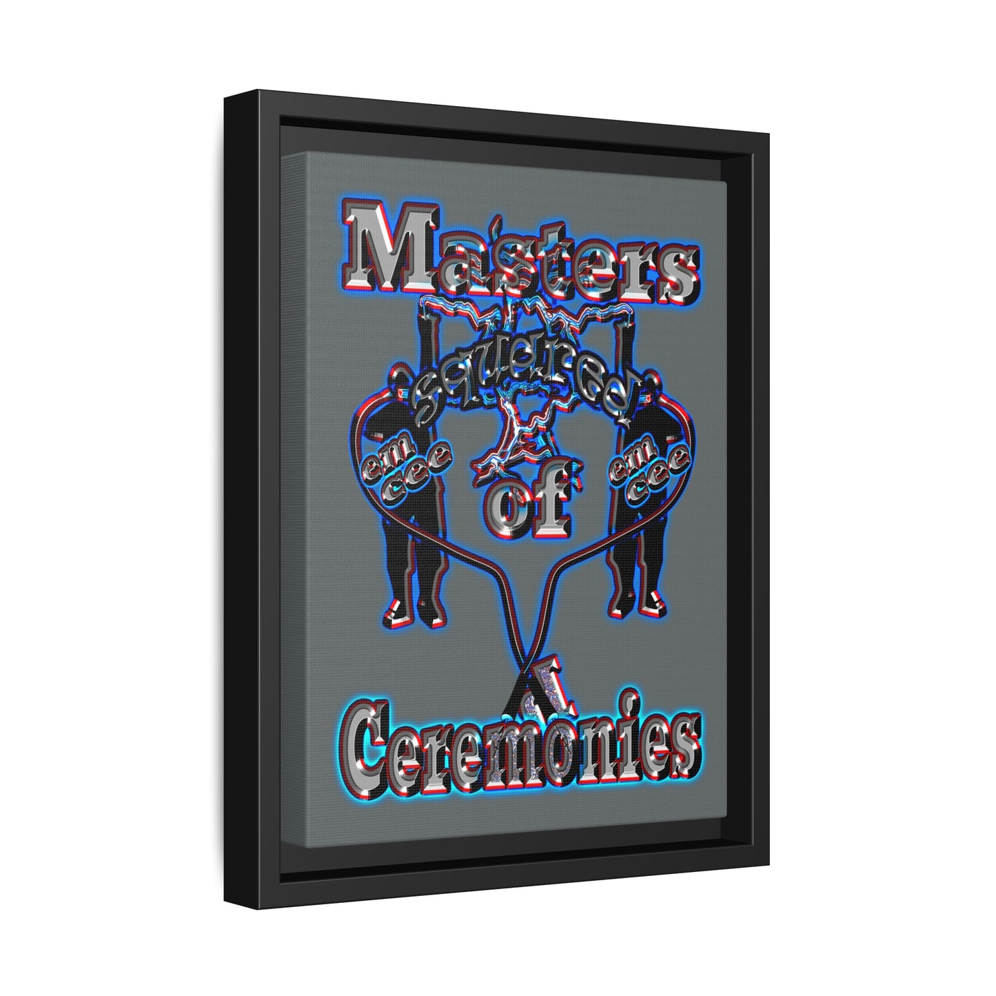 em cee squared - framed canvas art (dark grey)