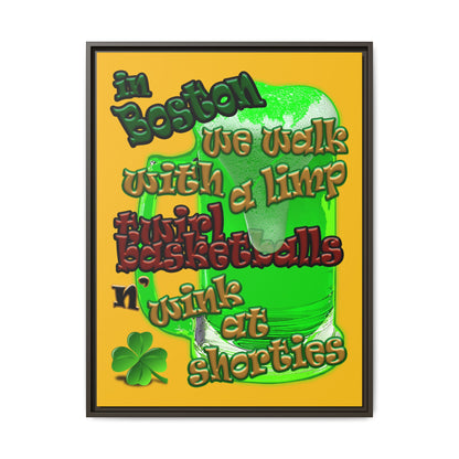 celtics logo - framed canvas art (yellow)