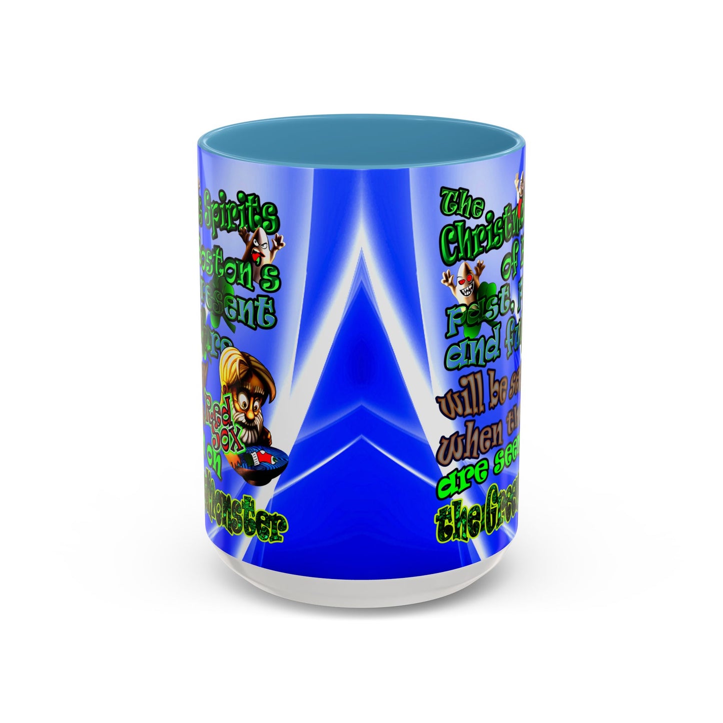 christmas spirits of boston - Accent Mug (blue-white wave)