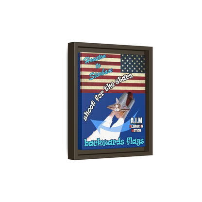 shoot for the stars - framed canvas art (dark blue)