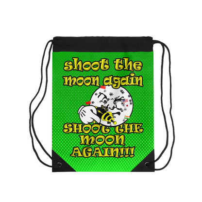 shoot the moon again - Drawstring Bag (logo green)