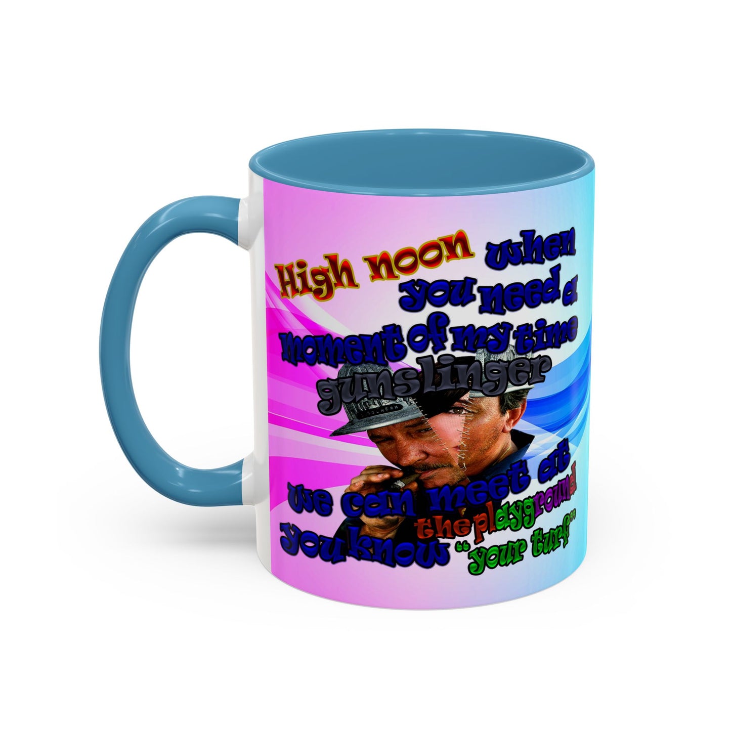 high noon - Accent Mug (light blue-pink wave)