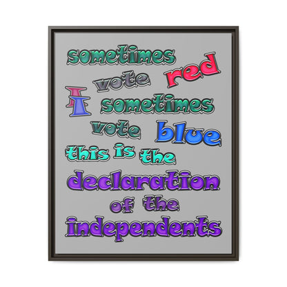 declaration of the independents - framed canvas art (light grey)