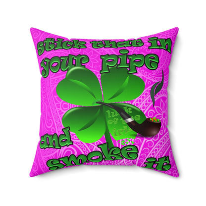 celtics logo - Faux Suede Square Pillow - (pink swirl)
