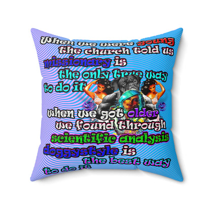 doggystyle - Spun Polyester Square Pillow - (light blue-purple wave)