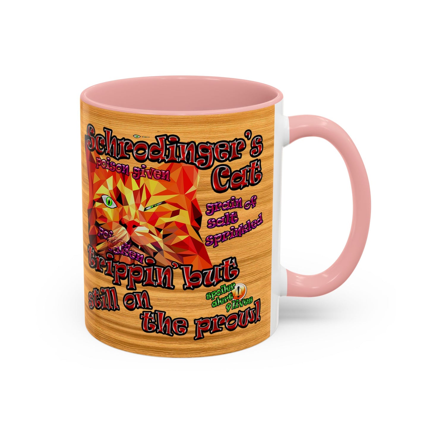 schrodinger's cat - Accent Mug (butterscotch wood finish)