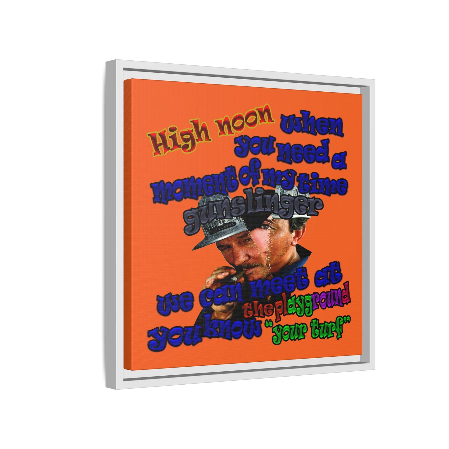 high noon - framed canvas art (orange)