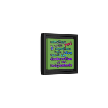 declaration of the independents - framed canvas art (green)