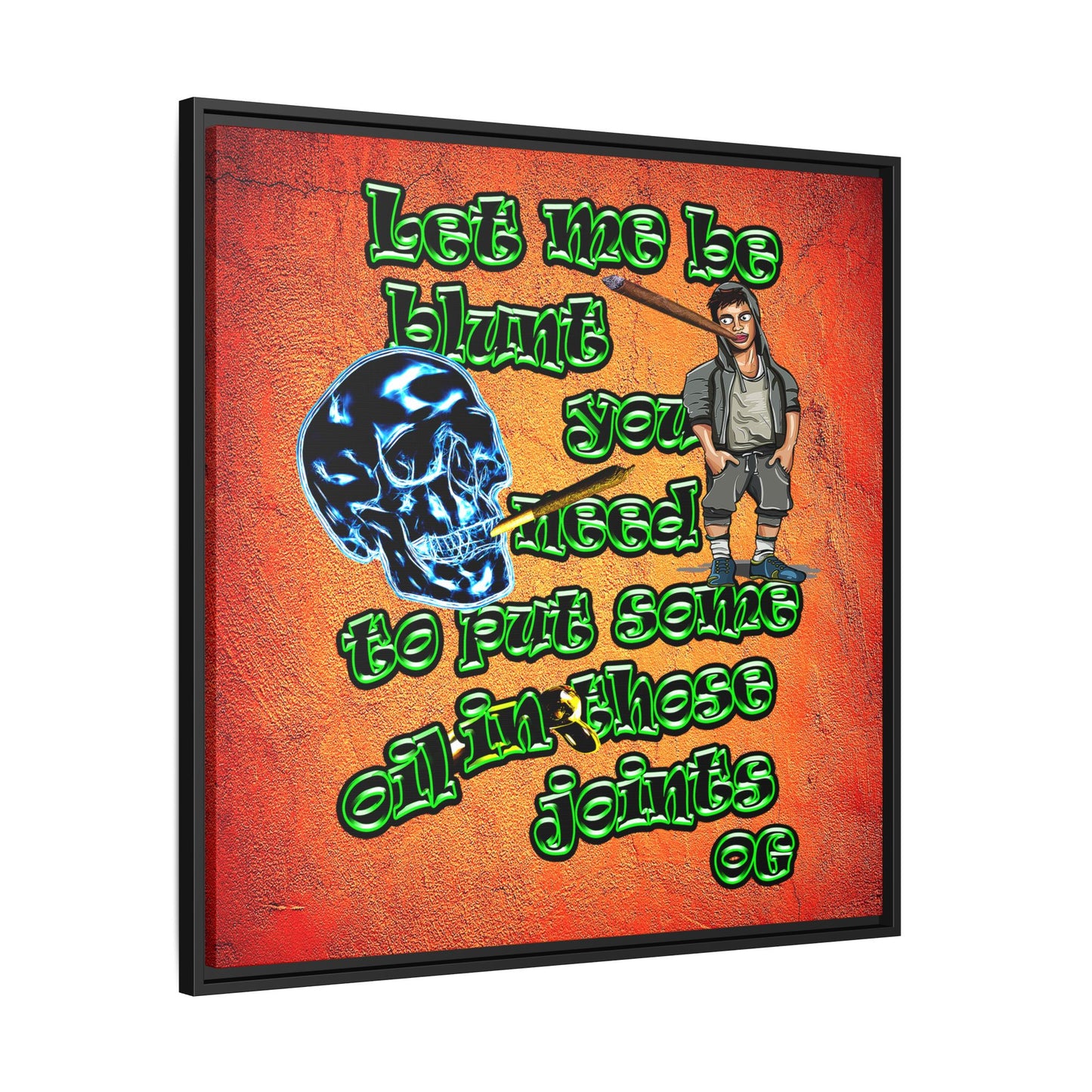 og - framed canvas art (burnt orange)