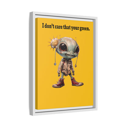 I don't care that your green - framed canvas art (yellow)