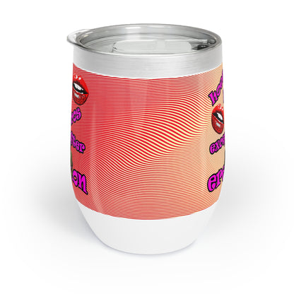 hoes b4 bros - Chill Wine Tumbler (yellow-orange wave)