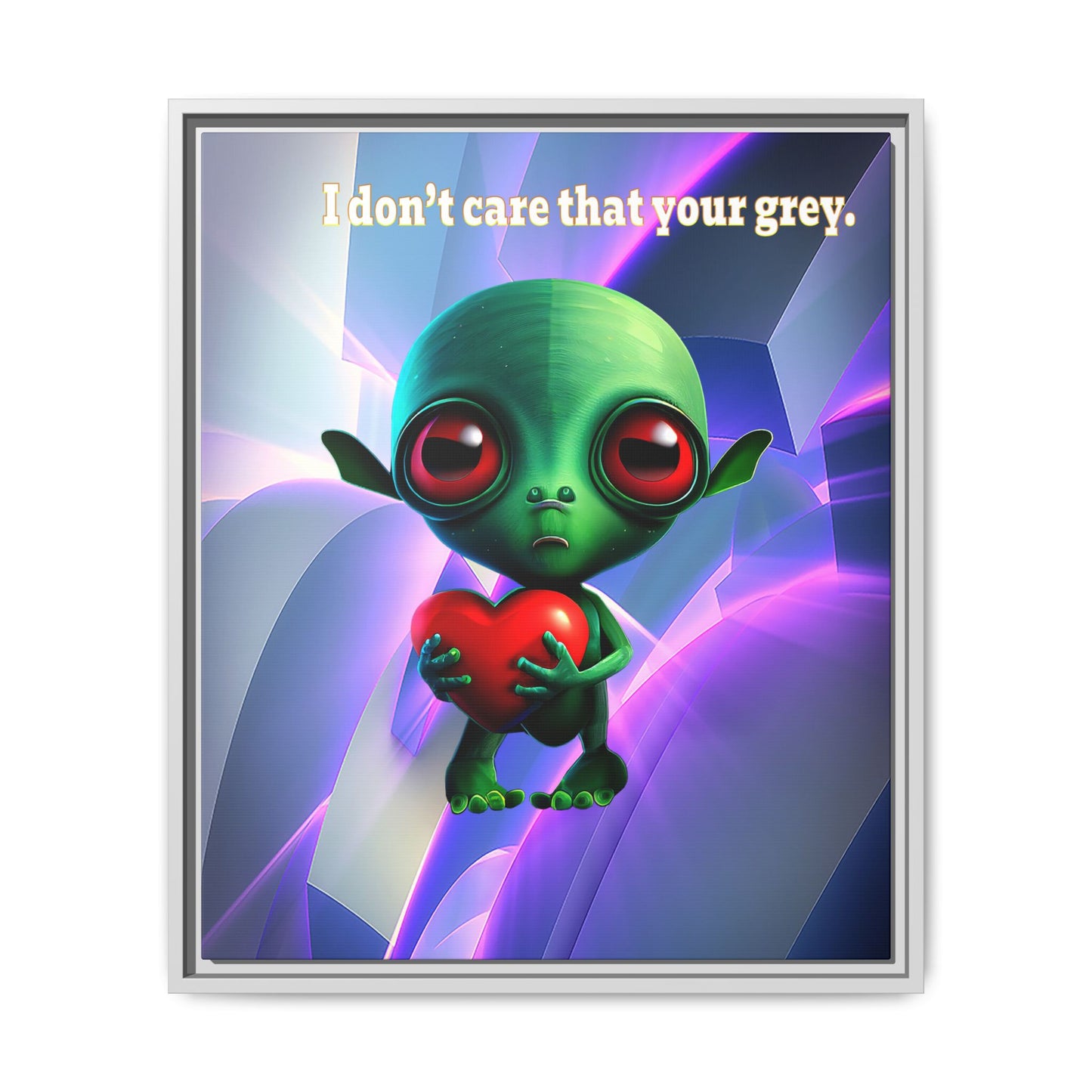 I don't care that your grey - framed canvas art (grey-pink wave)