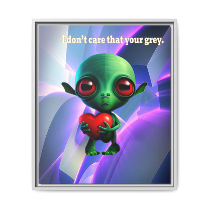 I don't care that your grey - framed canvas art (grey-pink wave)