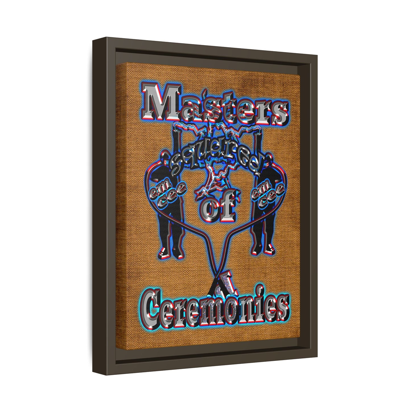 em cee squared - framed canvas art (brown papyrus)