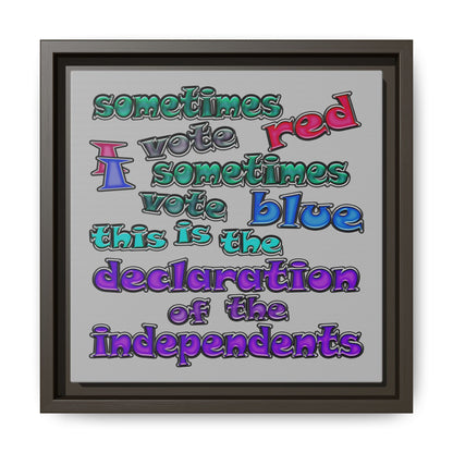 declaration of the independents - framed canvas art (light grey)