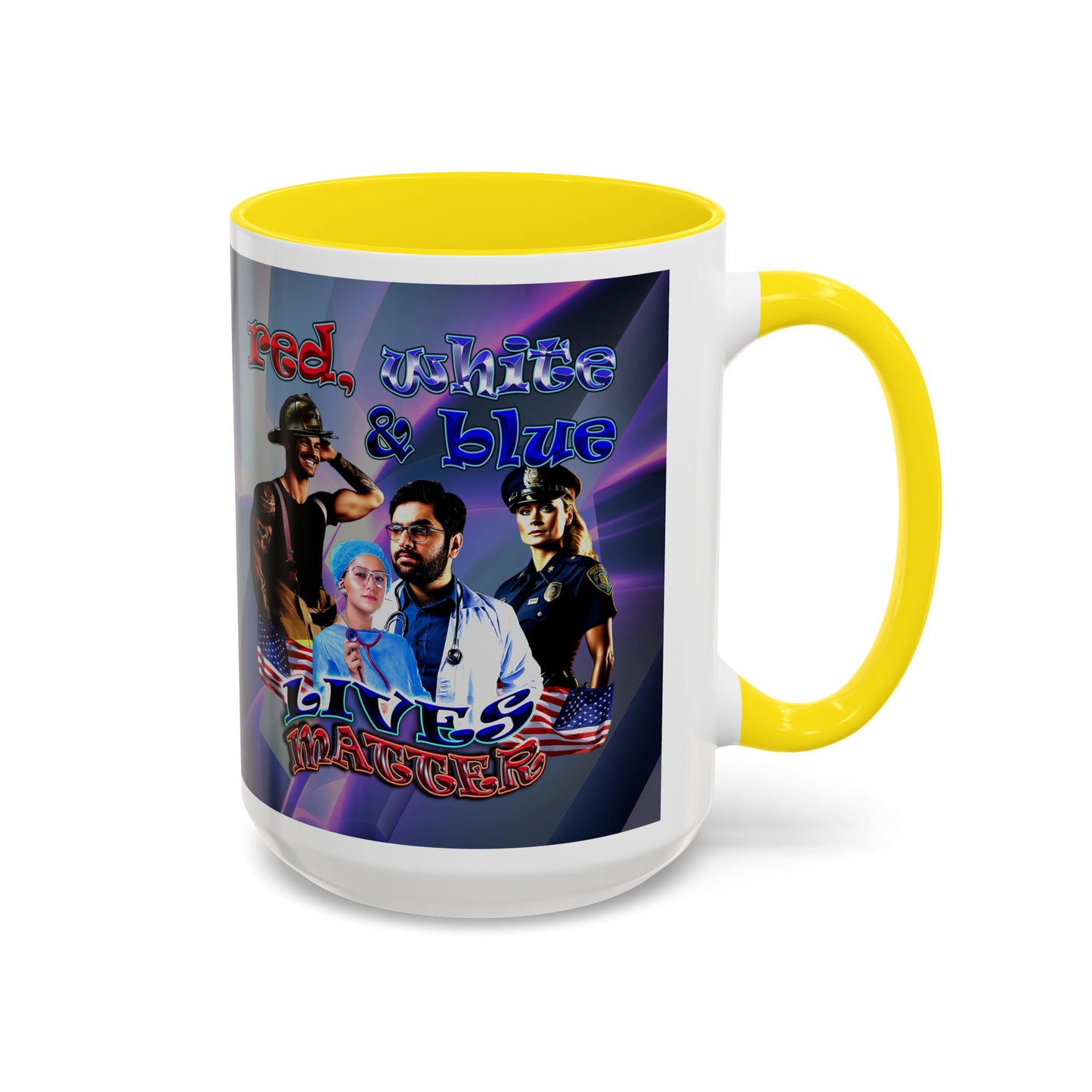 rw&b lives matter - Accent Mug (grey-pink wave)