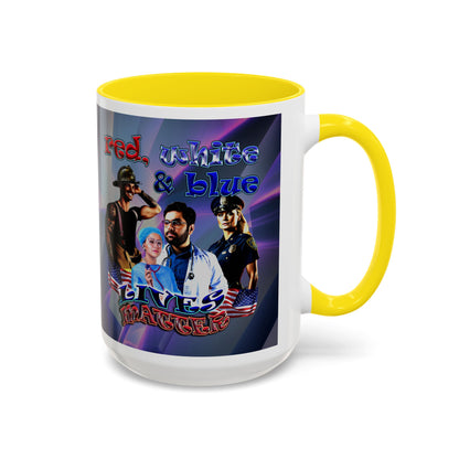 rw&b lives matter - Accent Mug (grey-pink wave)