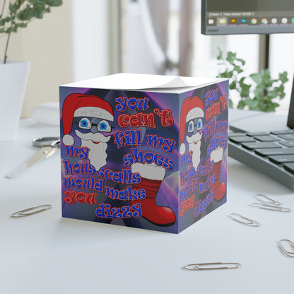 santa's shoes - note cube (grey-pink wave)