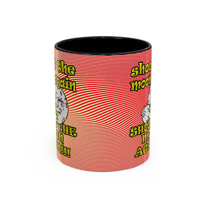 shoot the moon again - Accent Mug (yellow-orange wave)