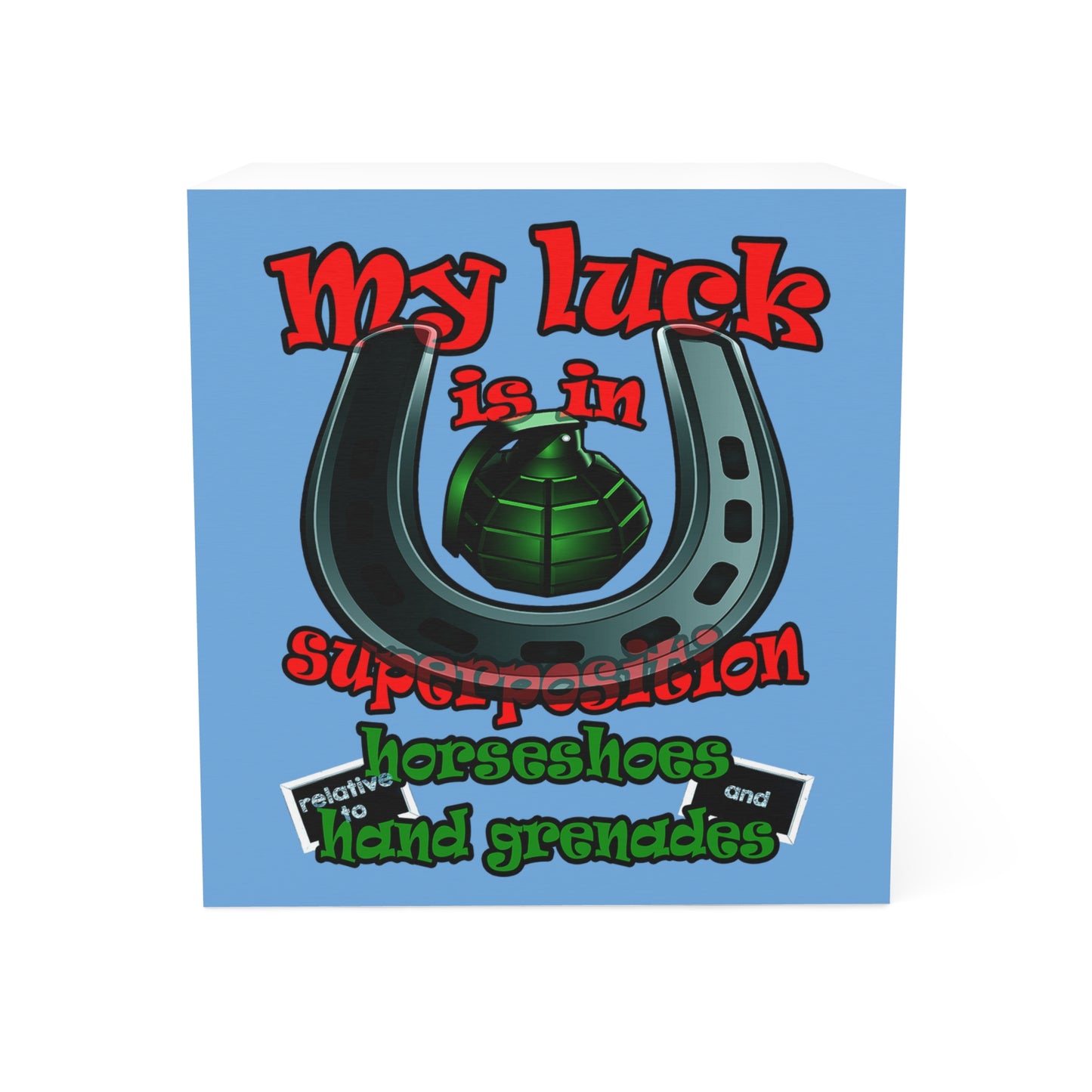my luck - note cube (light blue)