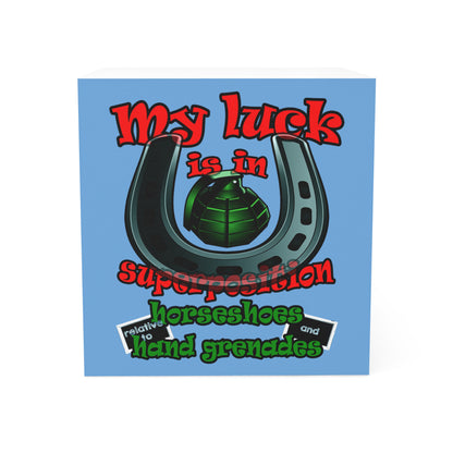my luck - note cube (light blue)