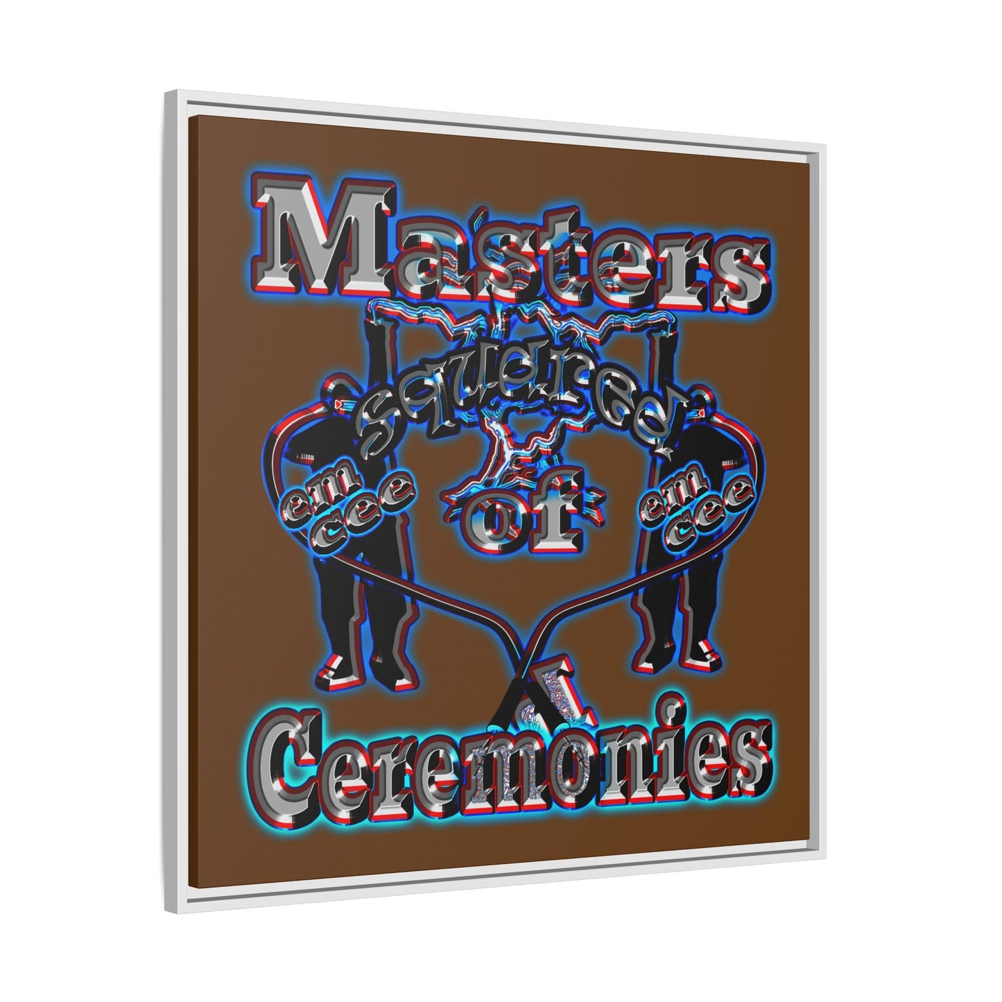 em cee squared - framed canvas art (brown)