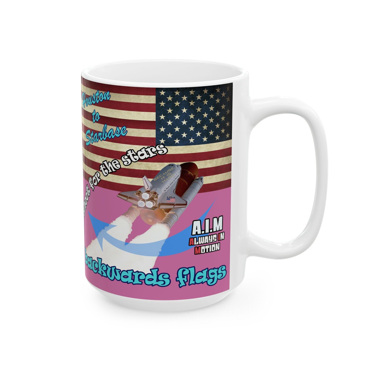 shoot for the stars - White Mug (light pink)