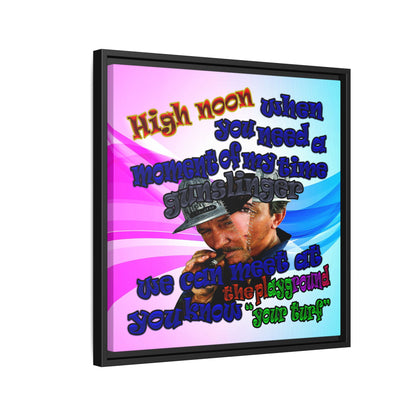 high noon - framed canvas art (light blue-pink wave)