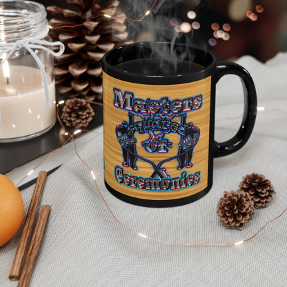 em cee squared - Black Mug (butterscotch wood finish)